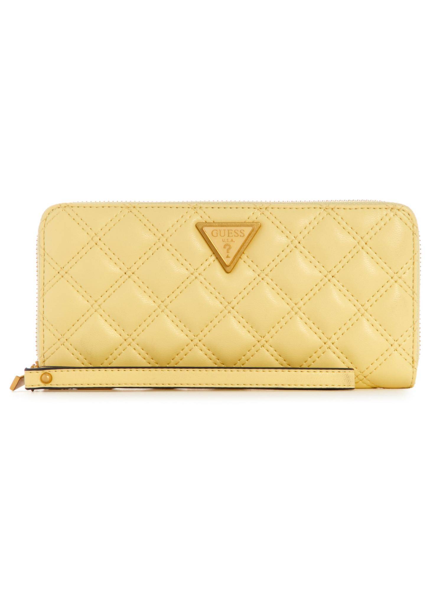 Guess Women Quilted Yellow Giully Zip Around Wallet