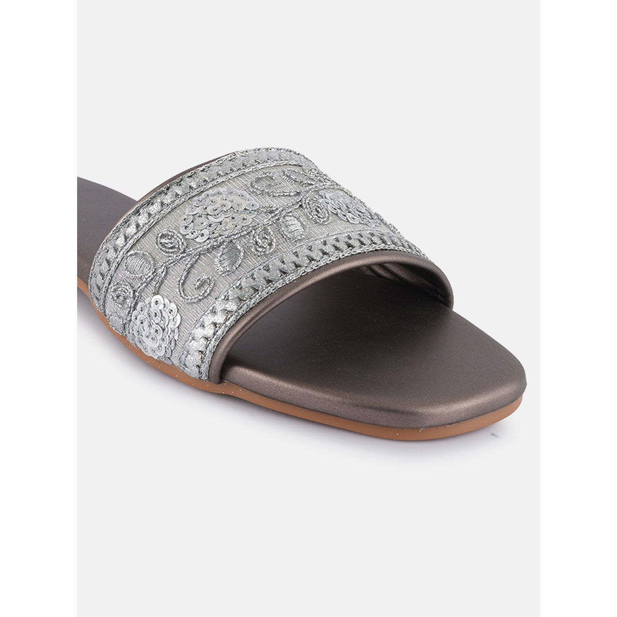 Buy MOZAFIA Women Grey Flats Online