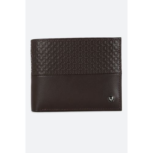 Allen Solly Men Brown Textured Genuine Leather Wallet