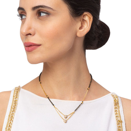 Buy Digital Dress Room Short Mangalsutra Diamond Gold Plated Heart