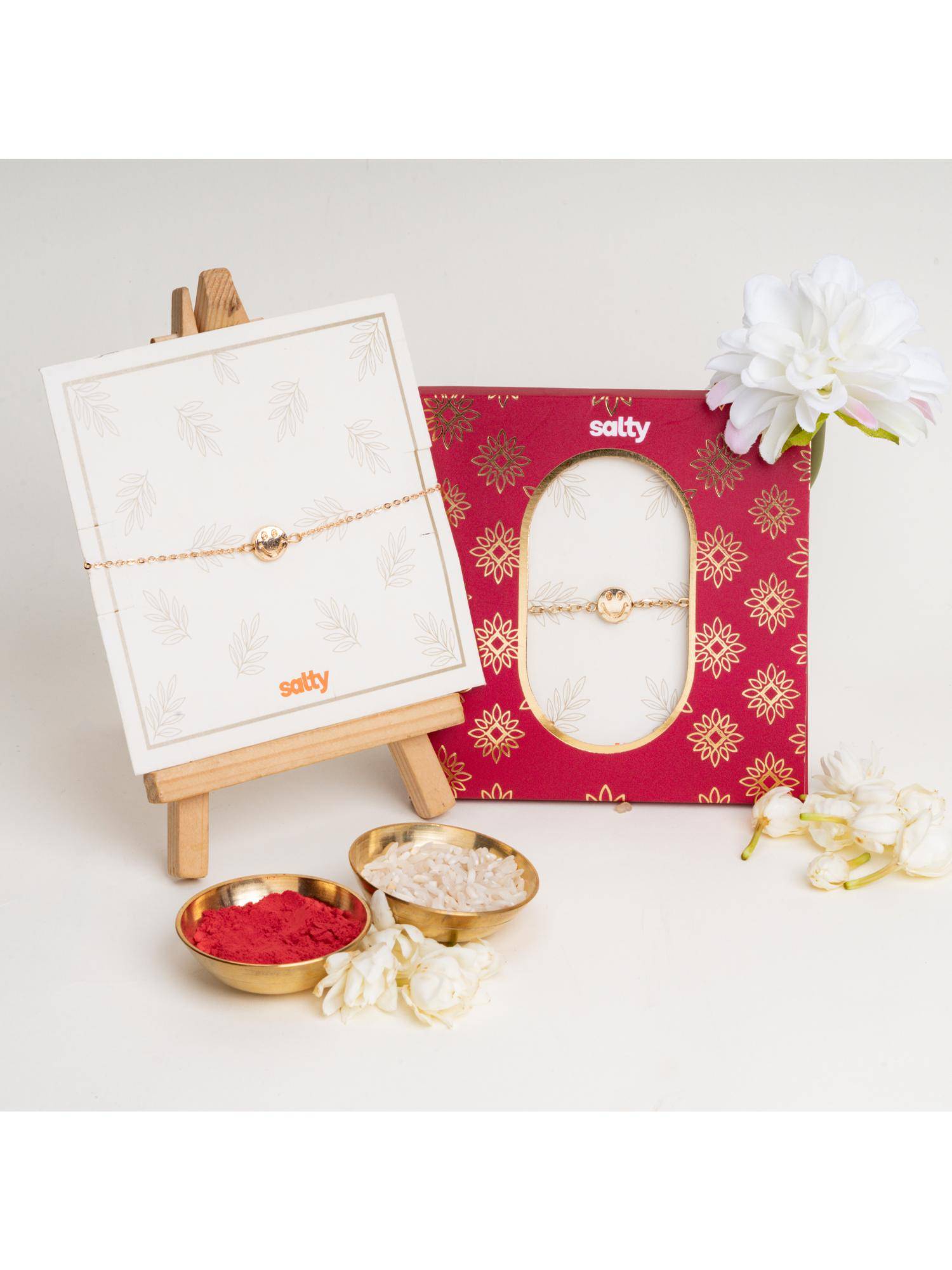 Salty Alpha Happy Vibe Smiley Bandhan Rakhi for Bhaiya