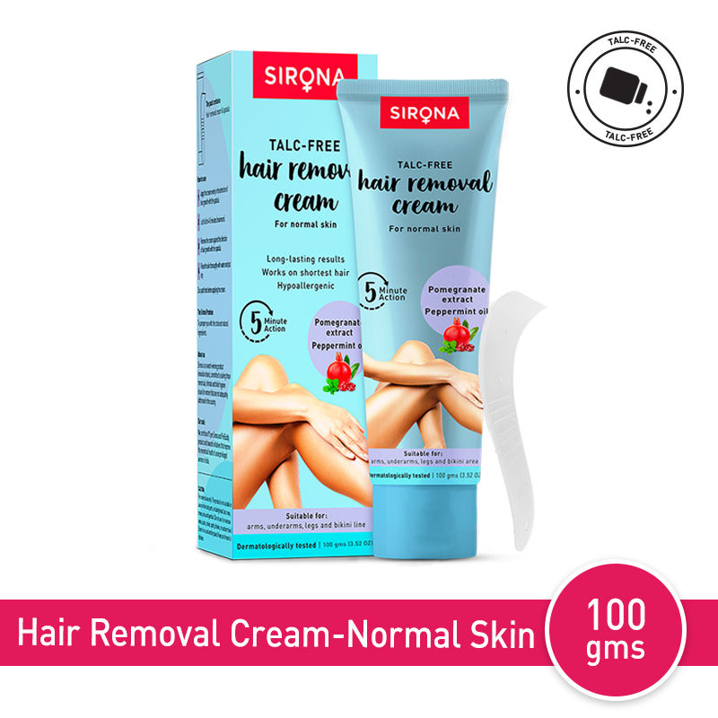Sirona Talc Free Hair Removal Cream for Normal Skin for Arms, Legs, Bikini Line & Underarm