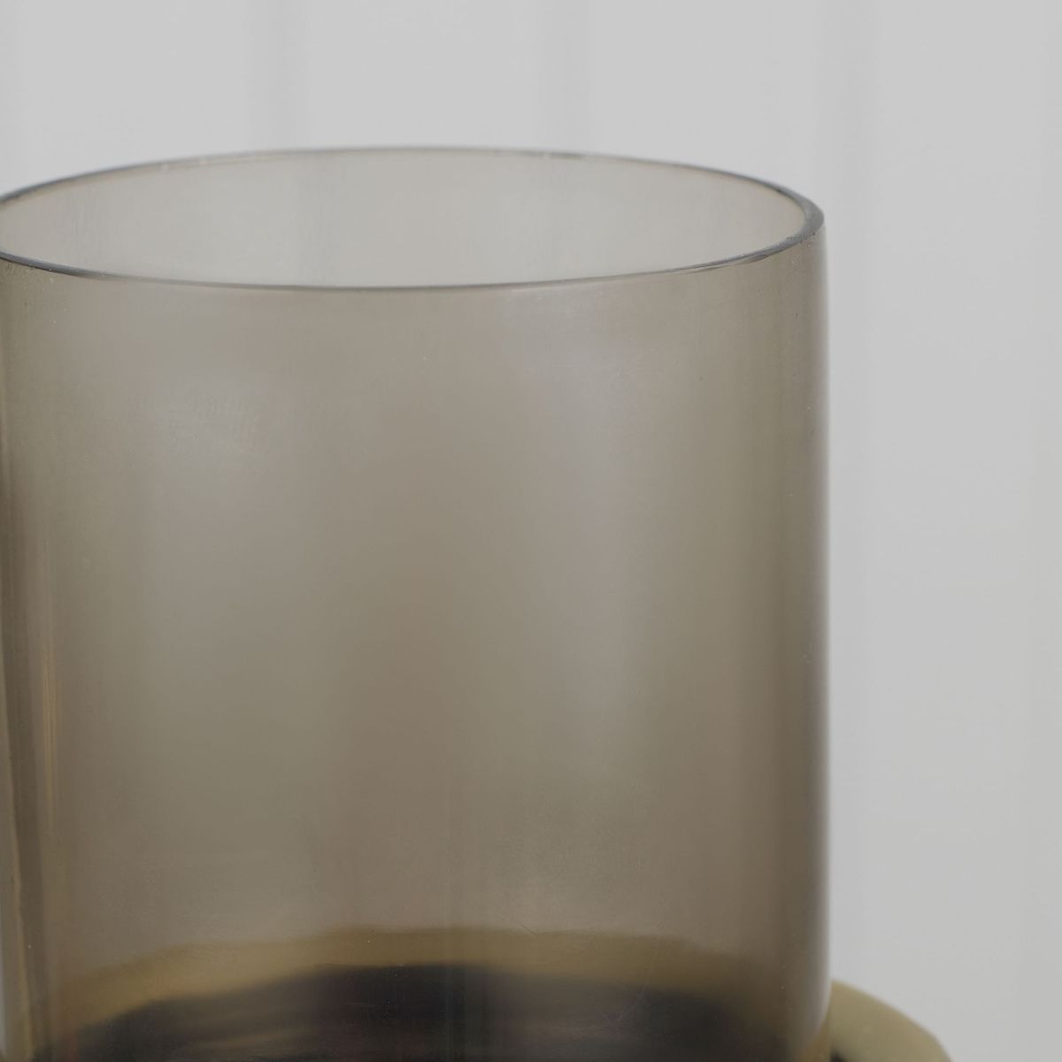 HomeTown Zeus Iron and Glass Ombre Conical Candle Holder In Antique