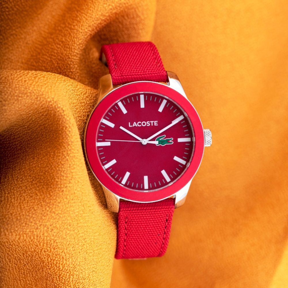 lacoste red watch