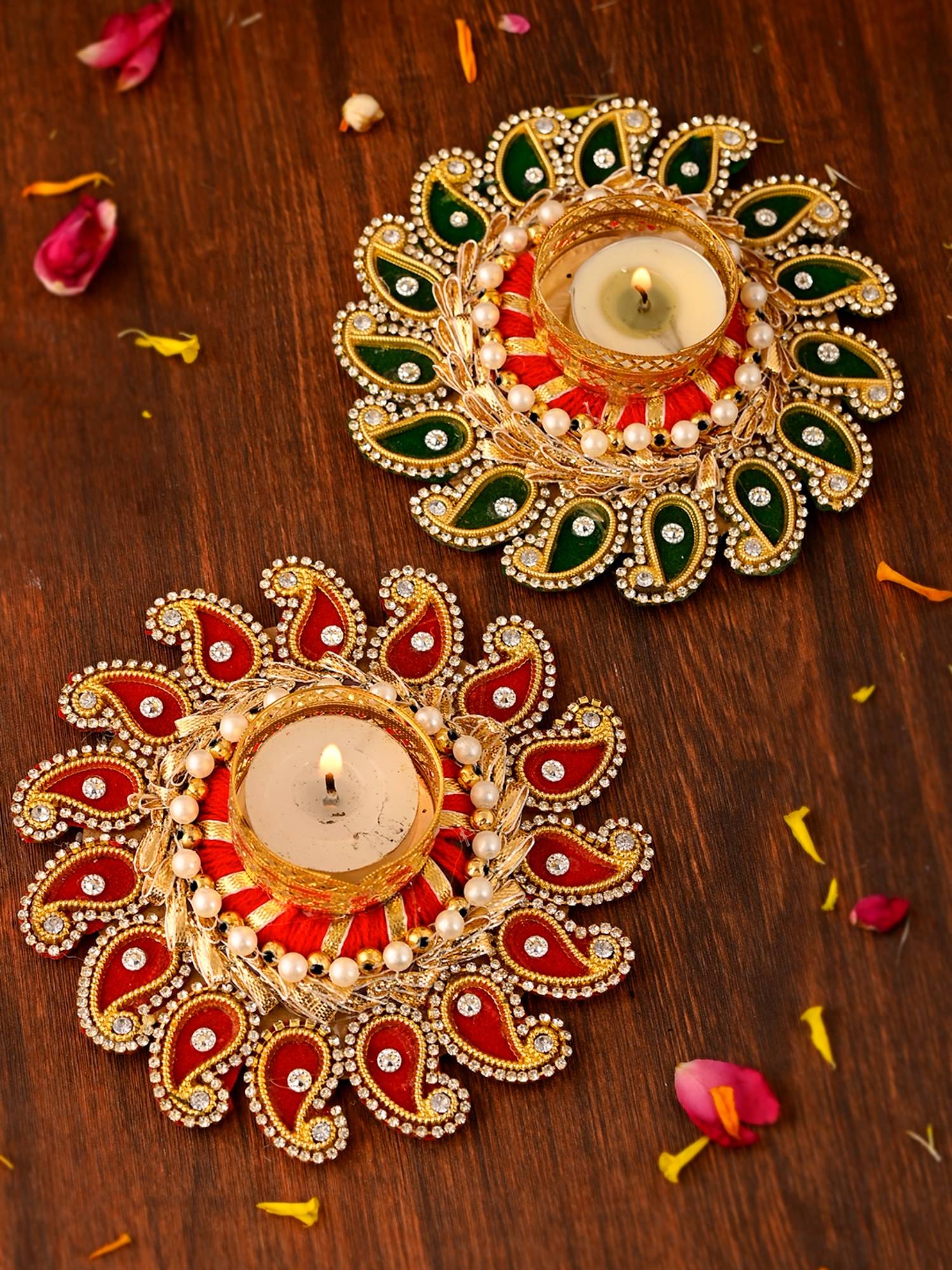 AAPNO RAJASTHAN Rajasthani Radiance Tea Light Set (Pack of 2)
