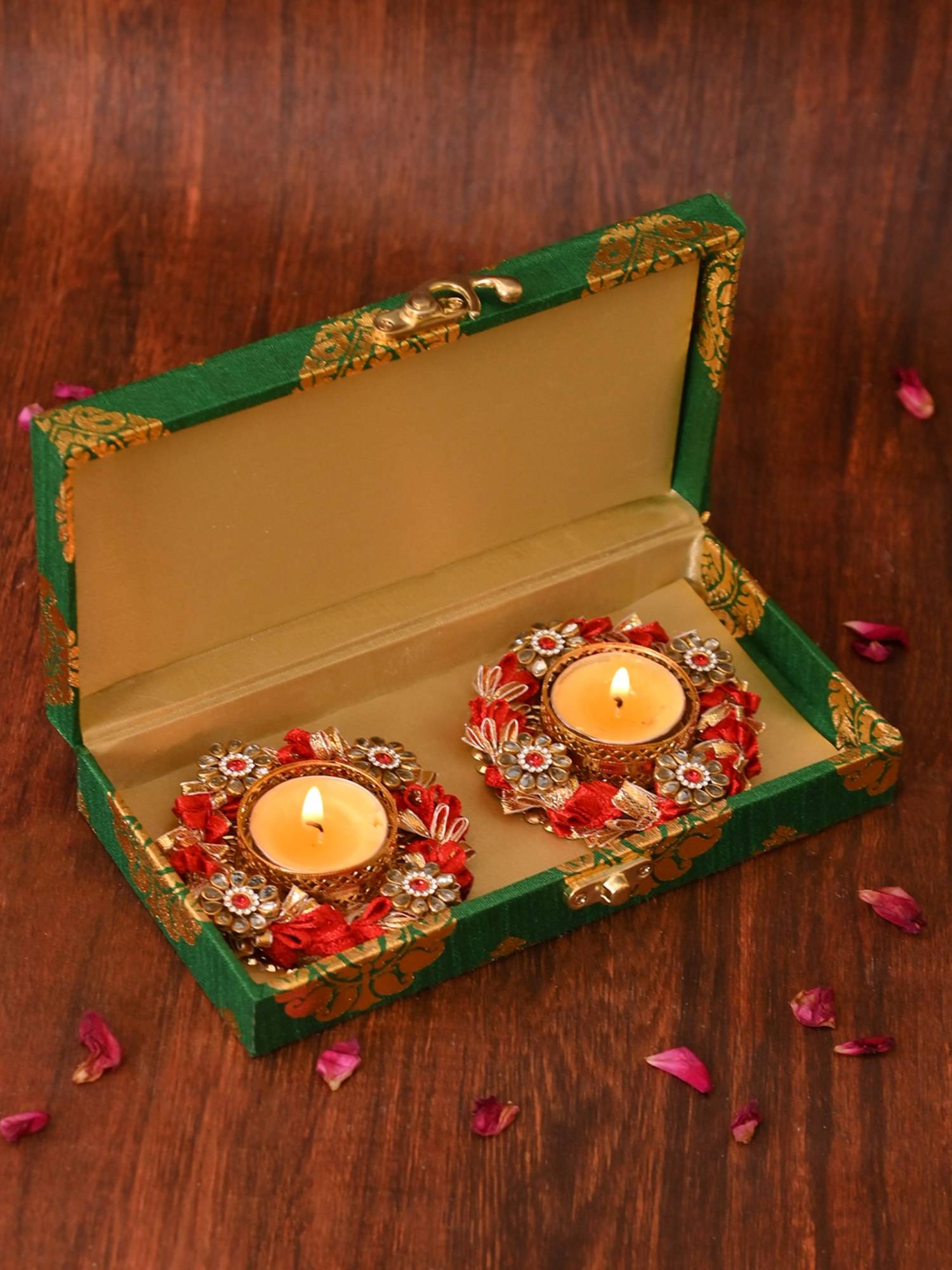 AAPNO RAJASTHAN Heritage Metal Lumin arc Tea Light Set (Pack of 2)