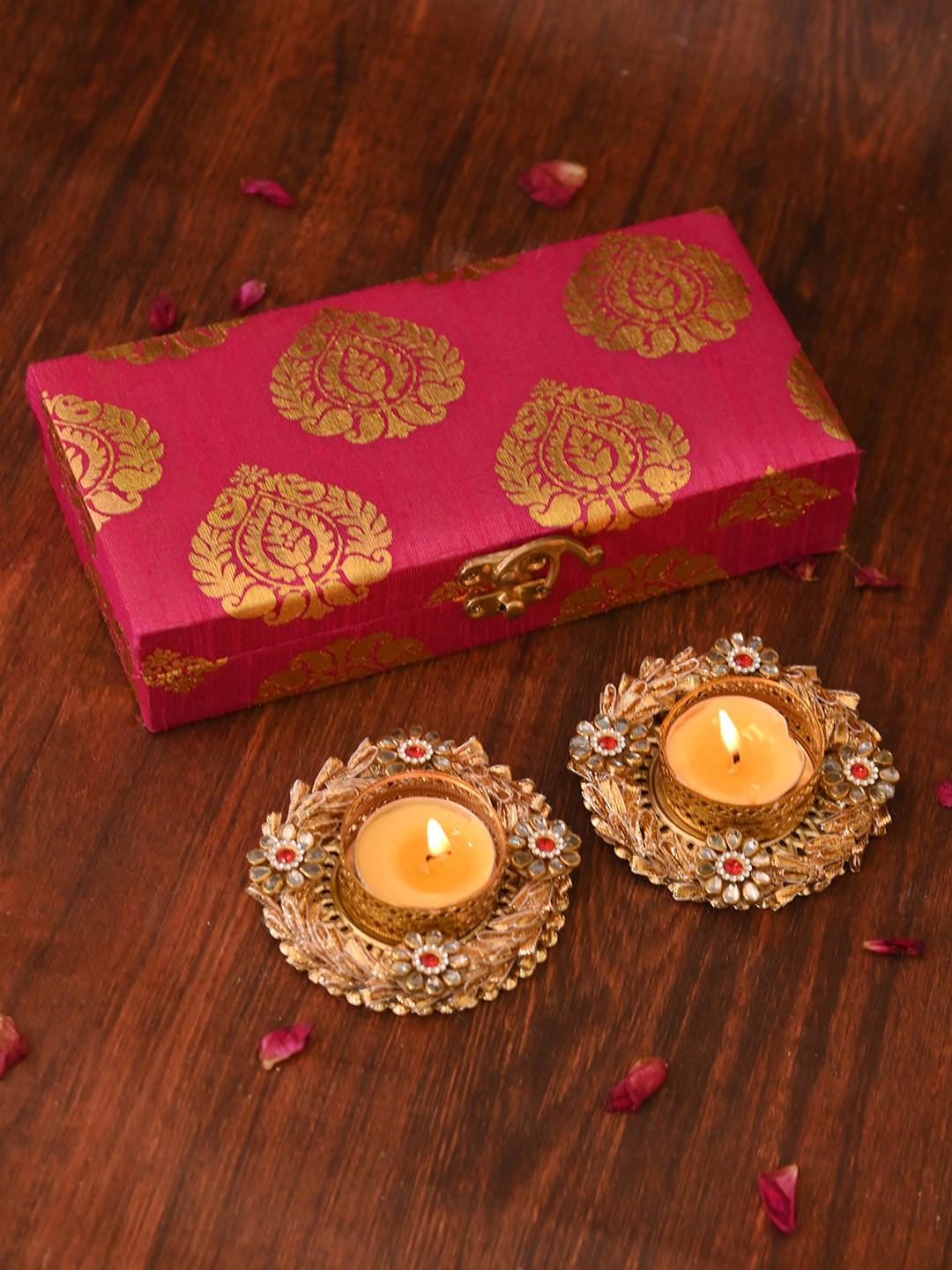 AAPNO RAJASTHAN Cultural Flame Tea Light Decor (Pack Of 2)