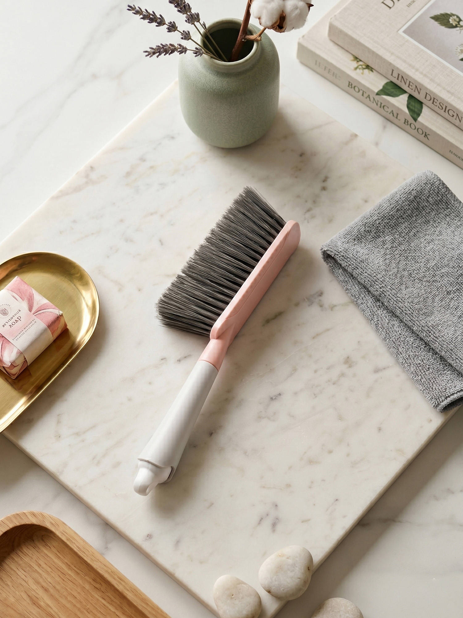 YELONA Abs Plastic Multipurpose Duster Cleaning Brush Pink