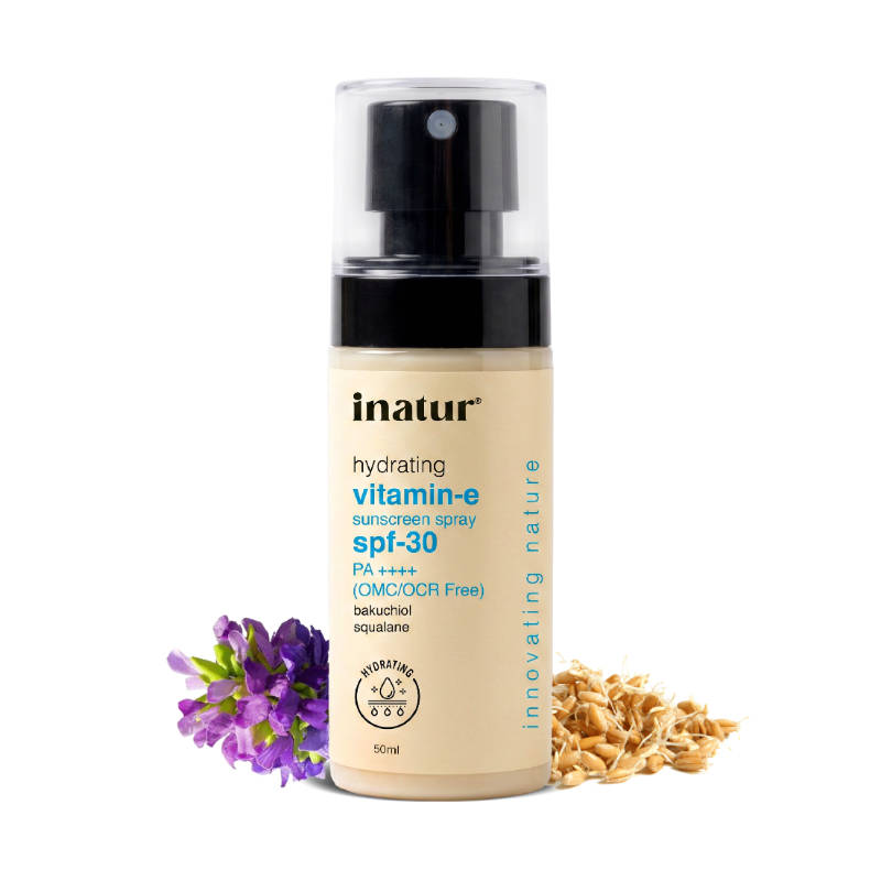 inatur Vitamin-E SPF 30 PA++++ Sunscreen Spray, Vegan, Waterproof & Moisturizing, Non-greasy