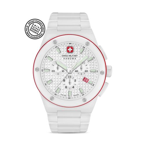 Swiss Military Hanowa Sidewinder Ceramic White Dial Chronograph Watch for  Men SMWGI0002284