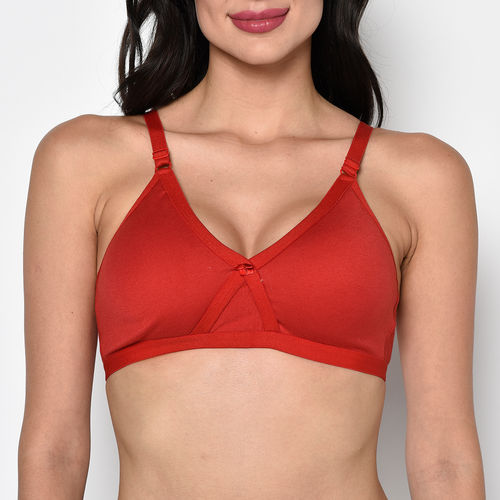 Buy PRETTYBOLD Non Padded Minimizer Bra - Red (42D) Online