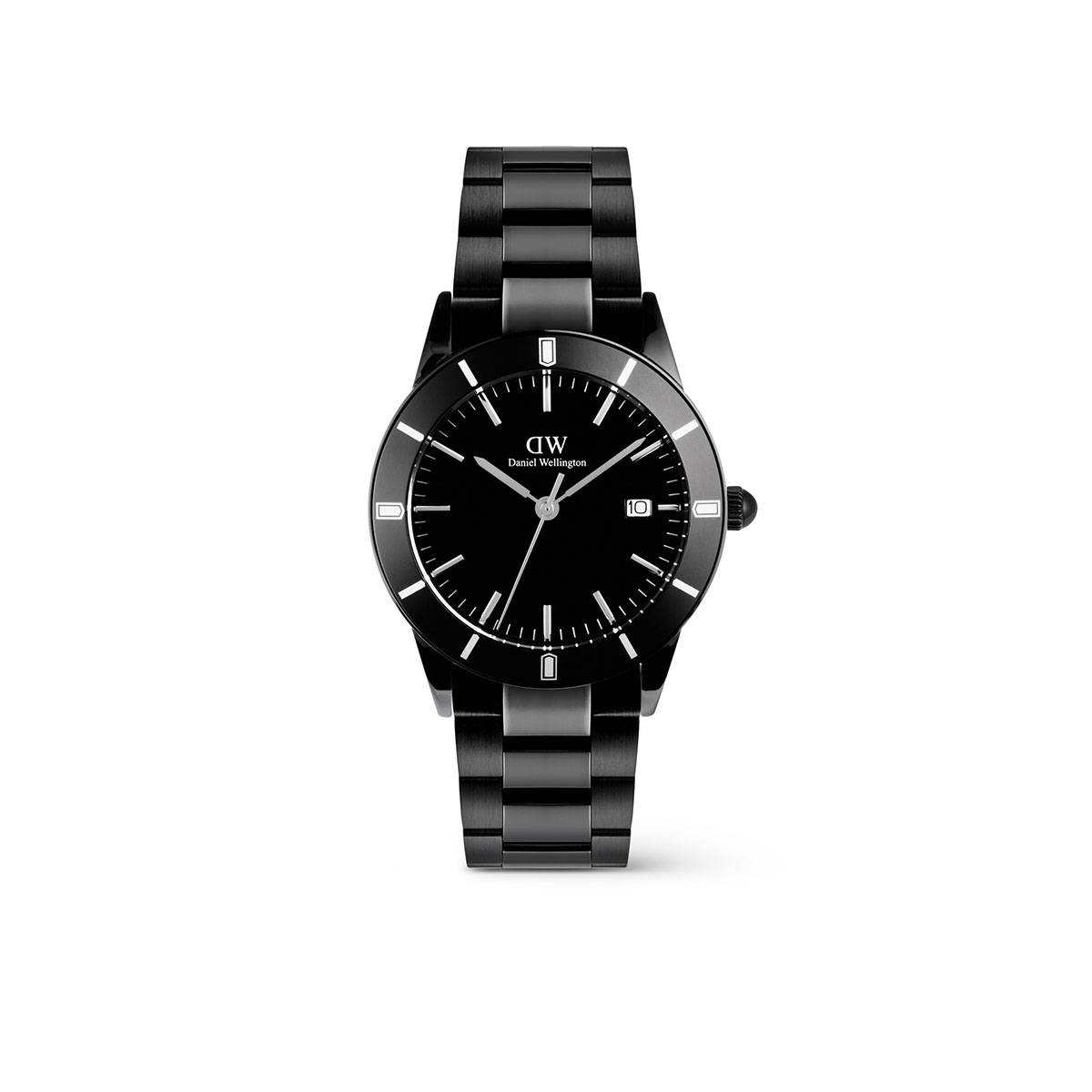 Daniel Wellington Men Index Bezel Black Round Dial Analogue Watch - DW00100821K (M)