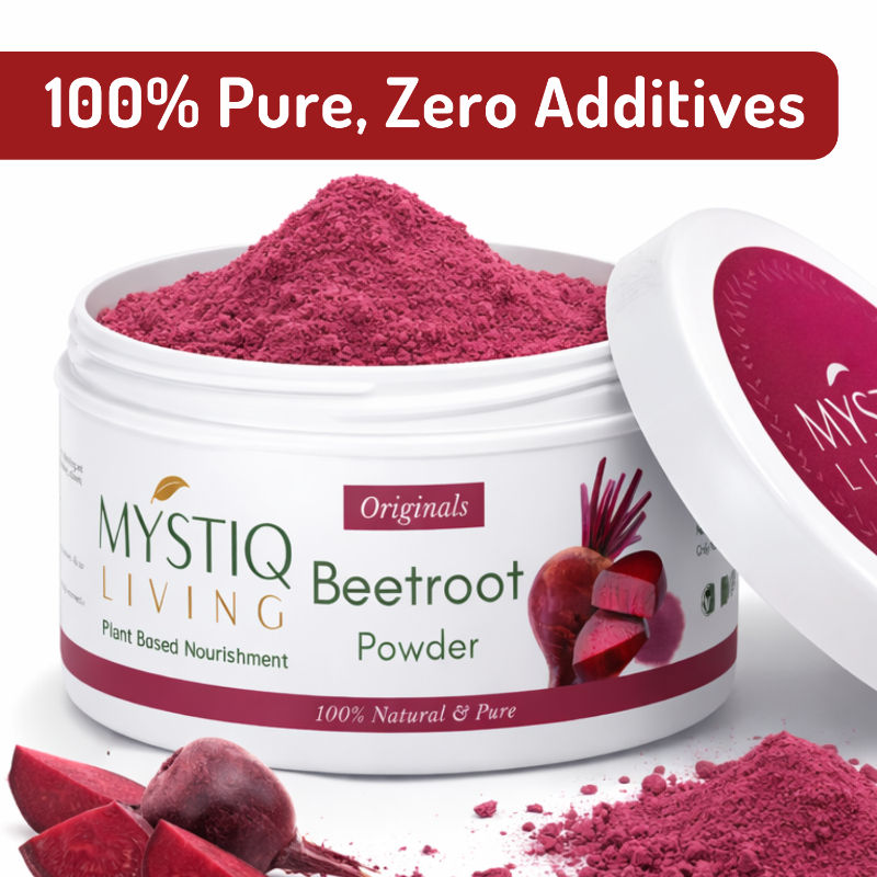 Mystiq Living Organic Beetroot Powder For Face, Hair, Lip Balm & Energy Boost Drink