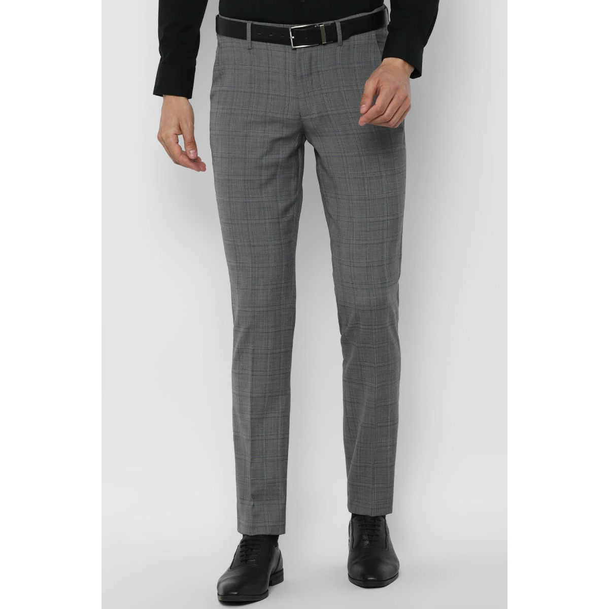 Buy Louis Philippe Men Navy Blue Checked Slim Fit Formal Trousers - Trousers  for Men 20443518 | Myntra