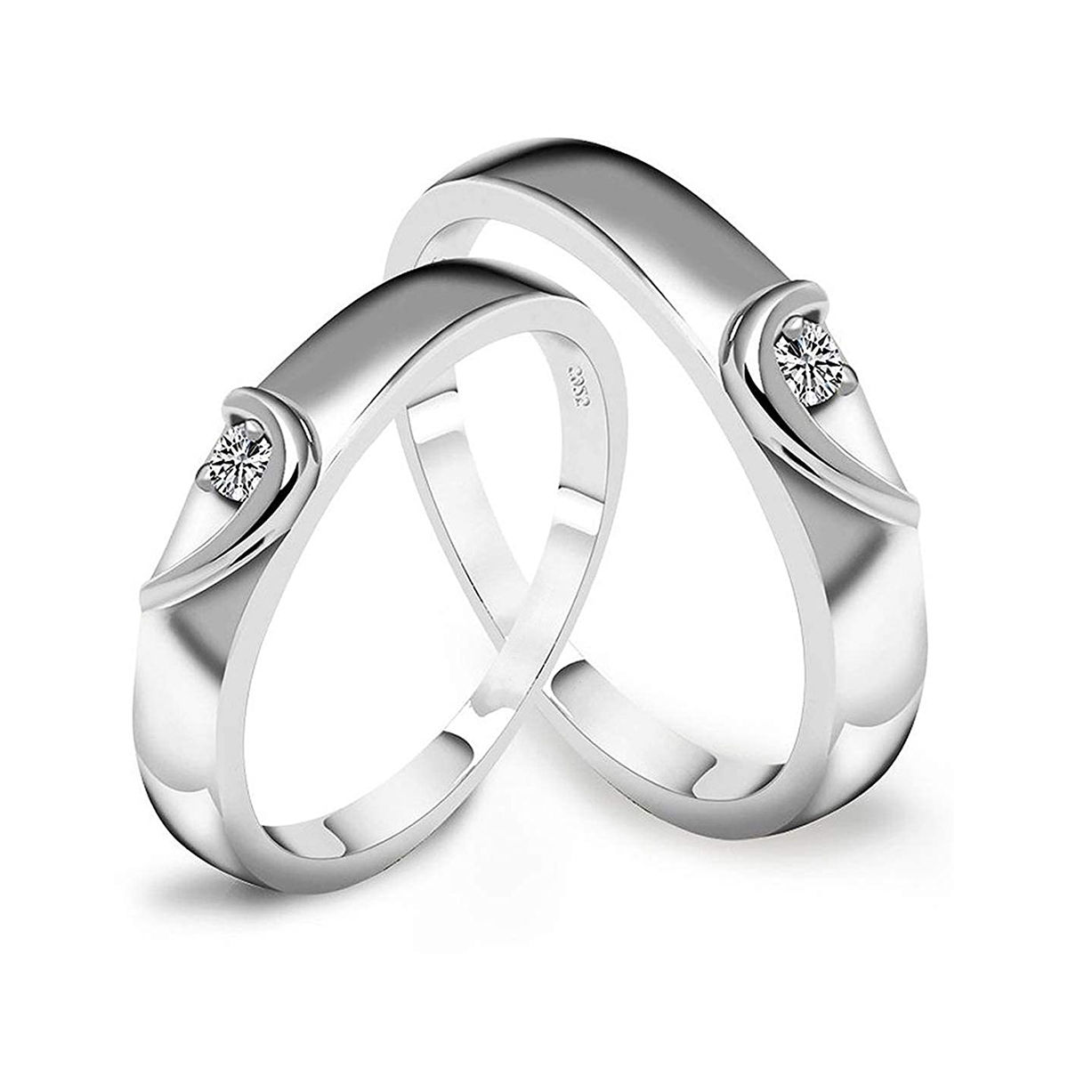 Simple His & Designer Her Platinum Couple Rings with Diamonds JL PT 53 –  Jewelove.US