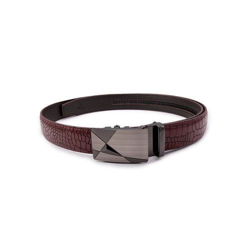 BANGE Red Crocodile Pattern Leather Belt With Geometric Buckle For Men: Buy  BANGE Red Crocodile Pattern Leather Belt With Geometric Buckle For Men  Online at Best Price in India