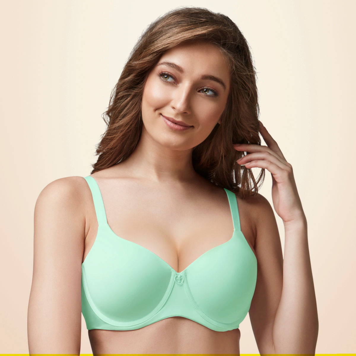 Trylo D.e.light Woman Soft Padded Wired Full Cup Bra - Green (36C)