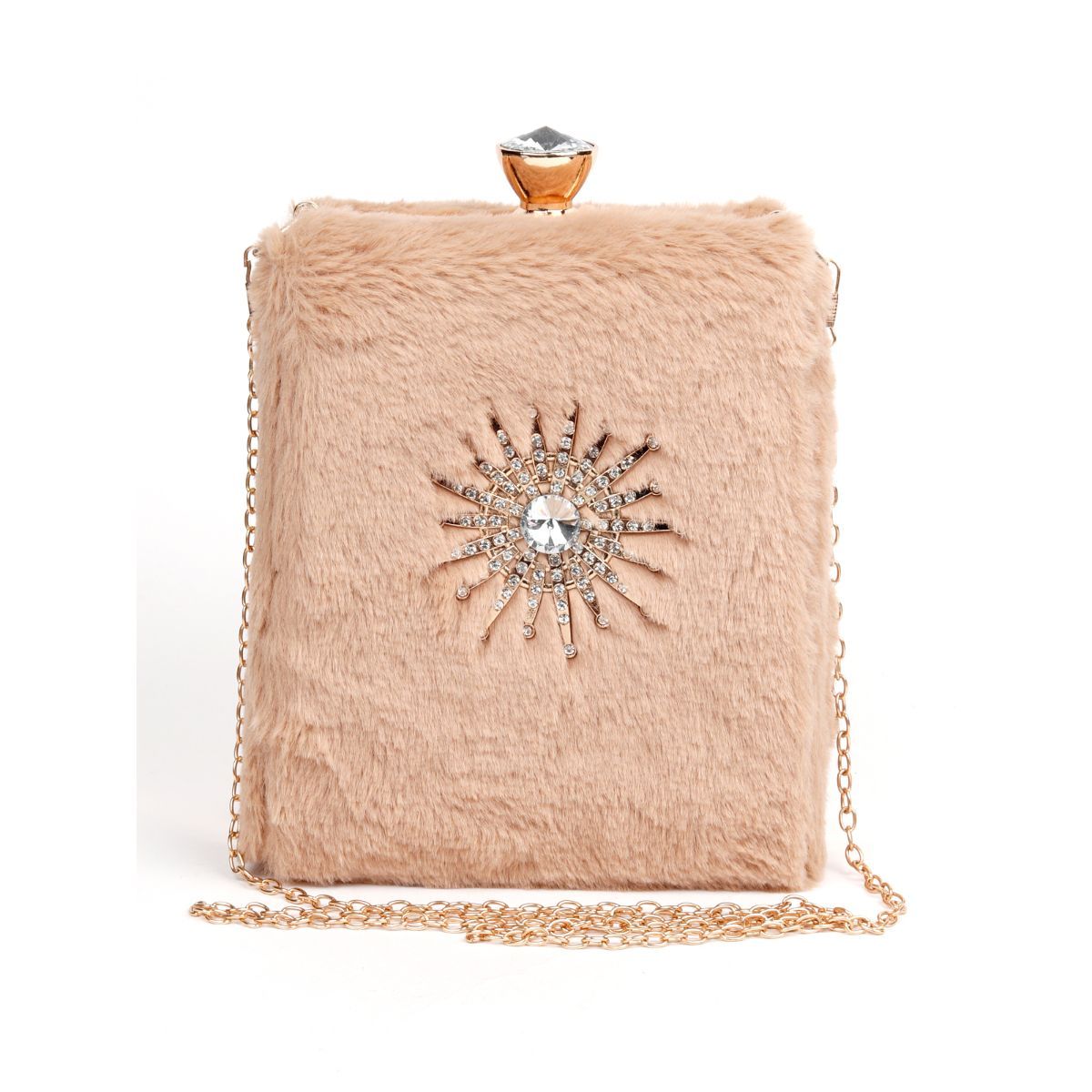 Odette Beige EmbellishedSequined Clutches Buy Odette Beige