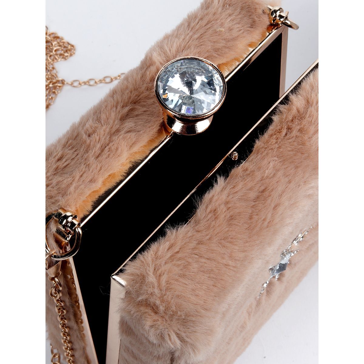 Odette Beige EmbellishedSequined Clutches Buy Odette Beige