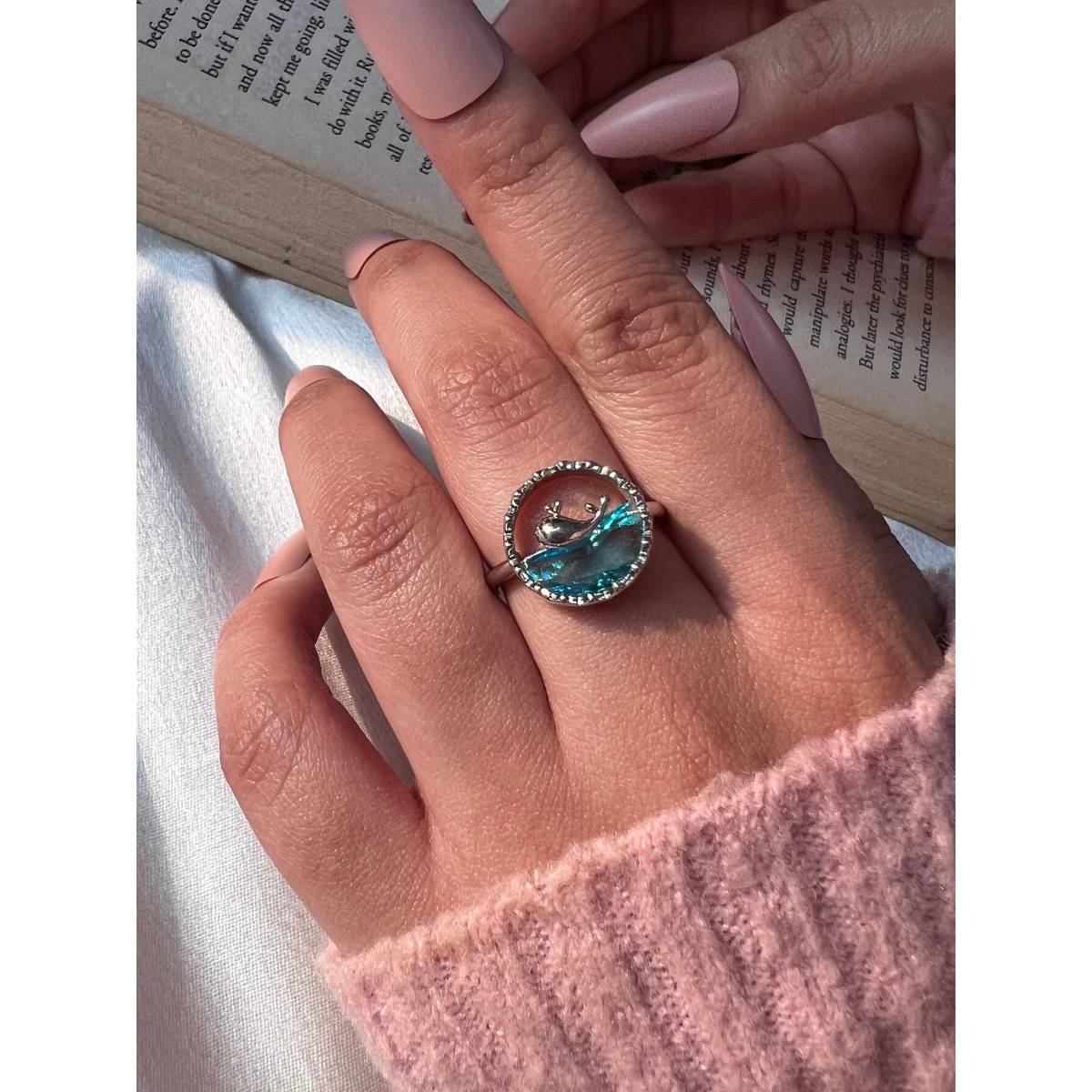 Buy ISHKAARA Dolphin Ocean Blue Ring Online