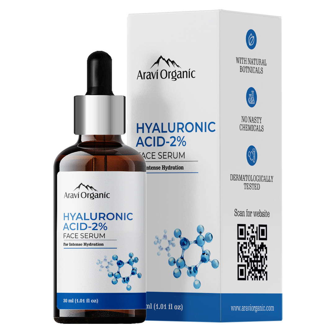 Aravi Organic 2% Hyaluronic Acid Face Serum for Intense Hydration Glow