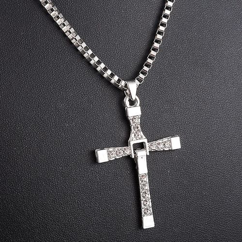 Fabula Jewellery Silver Jesus Cross Fashion Pendant With Chain For Men  Boys