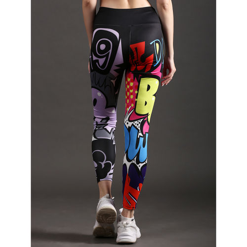 The Dance Bible Multicolor Boom Printed Gym Tights For Women