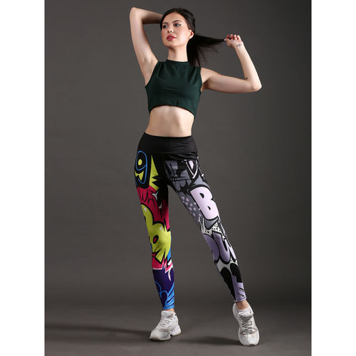 Buy The Dance Bible Multicolor Boom Printed Gym Tights For Women
