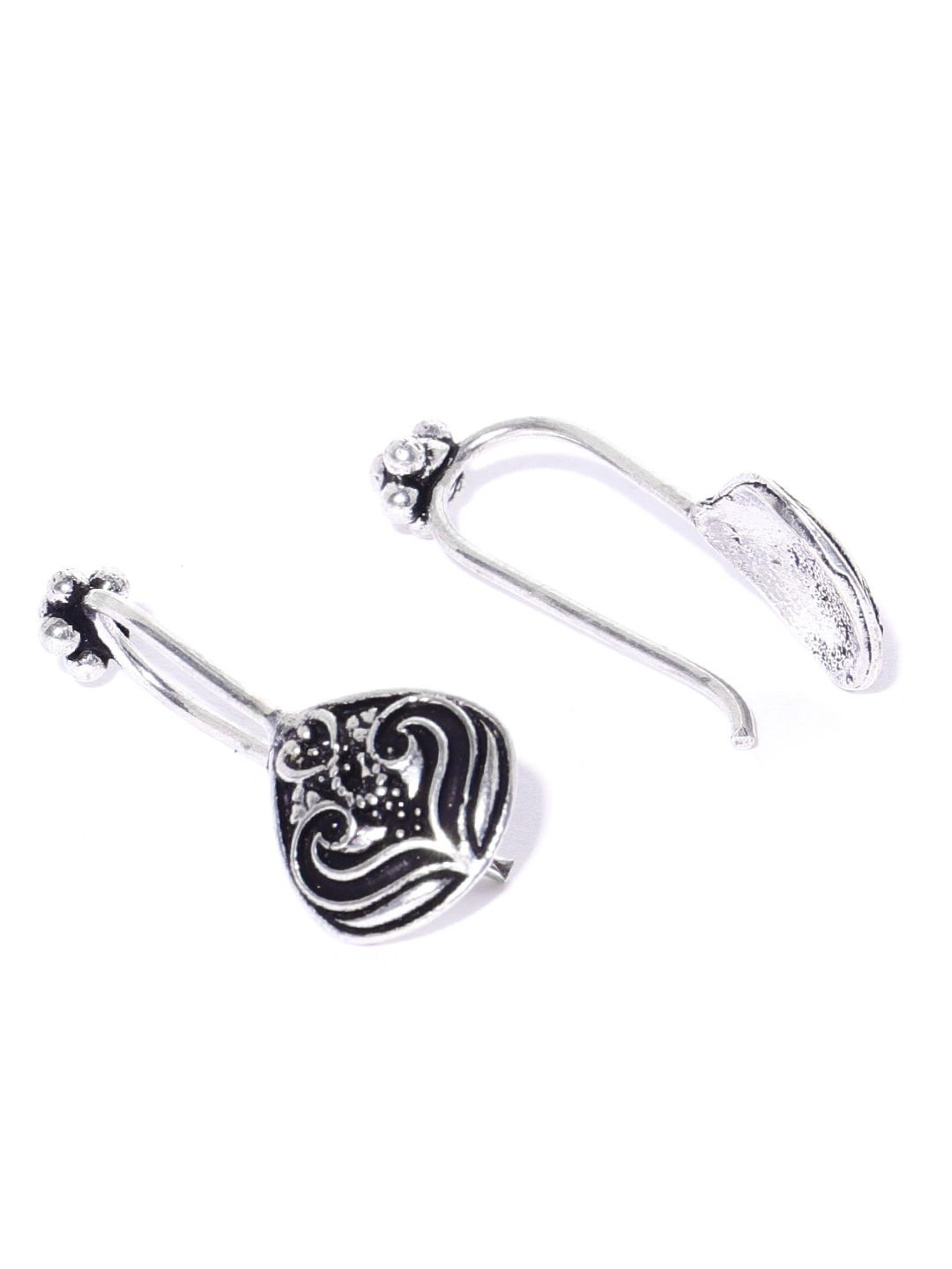 Priyaasi SilverPlated Oxidised Bugadi Ear Cuffs Buy Priyaasi Silver