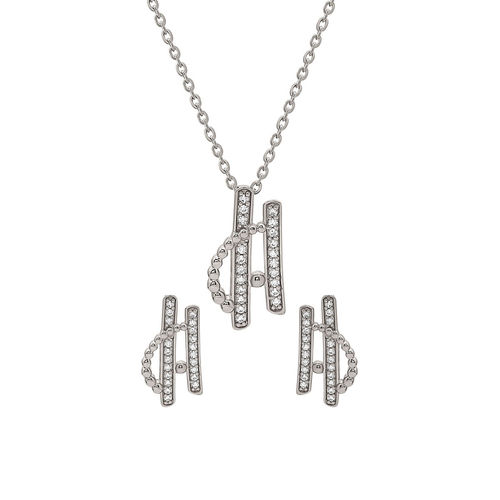 SILBERRY 925 Sterling Silver Celestial Pendant Set