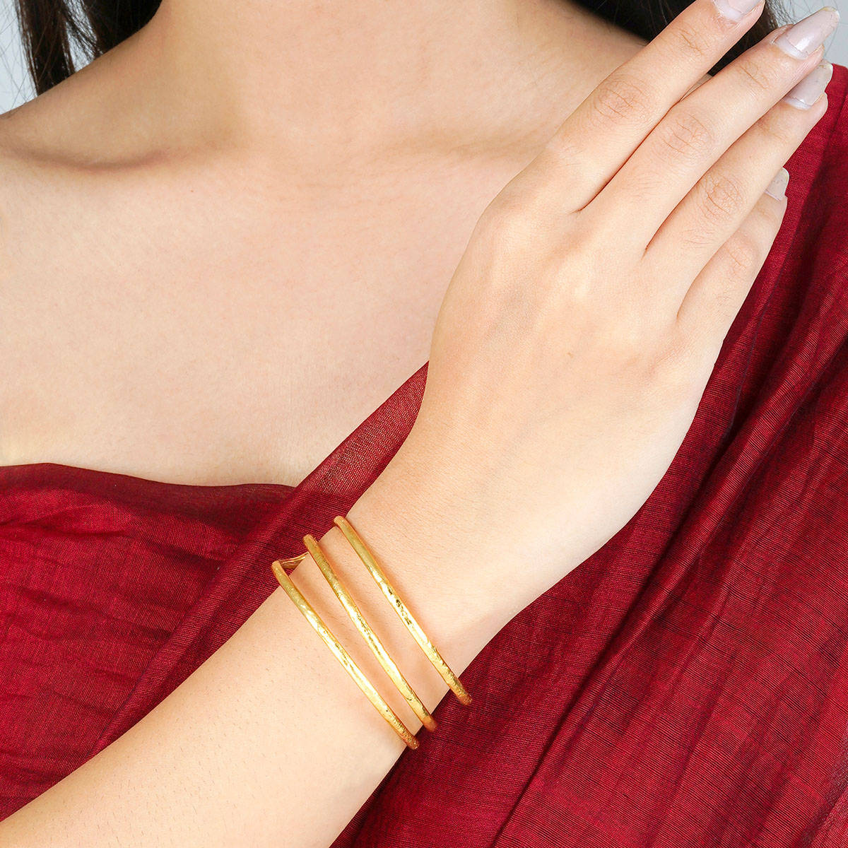 Teejh Navanya Gold Cuff Bracelet