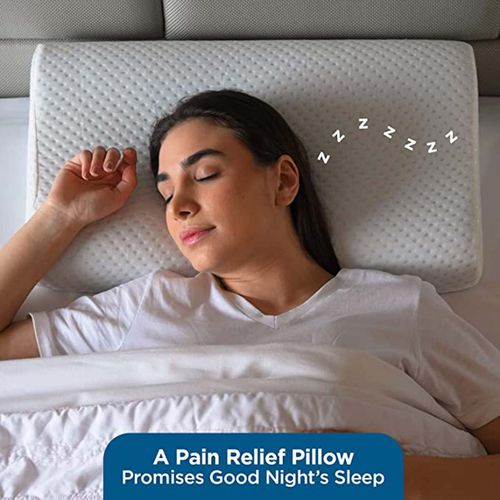 SLEEPSIA Cervical Contour Memory Foam Pillow- Gel Pillow With Washable  Cover -Regular- Pack Of