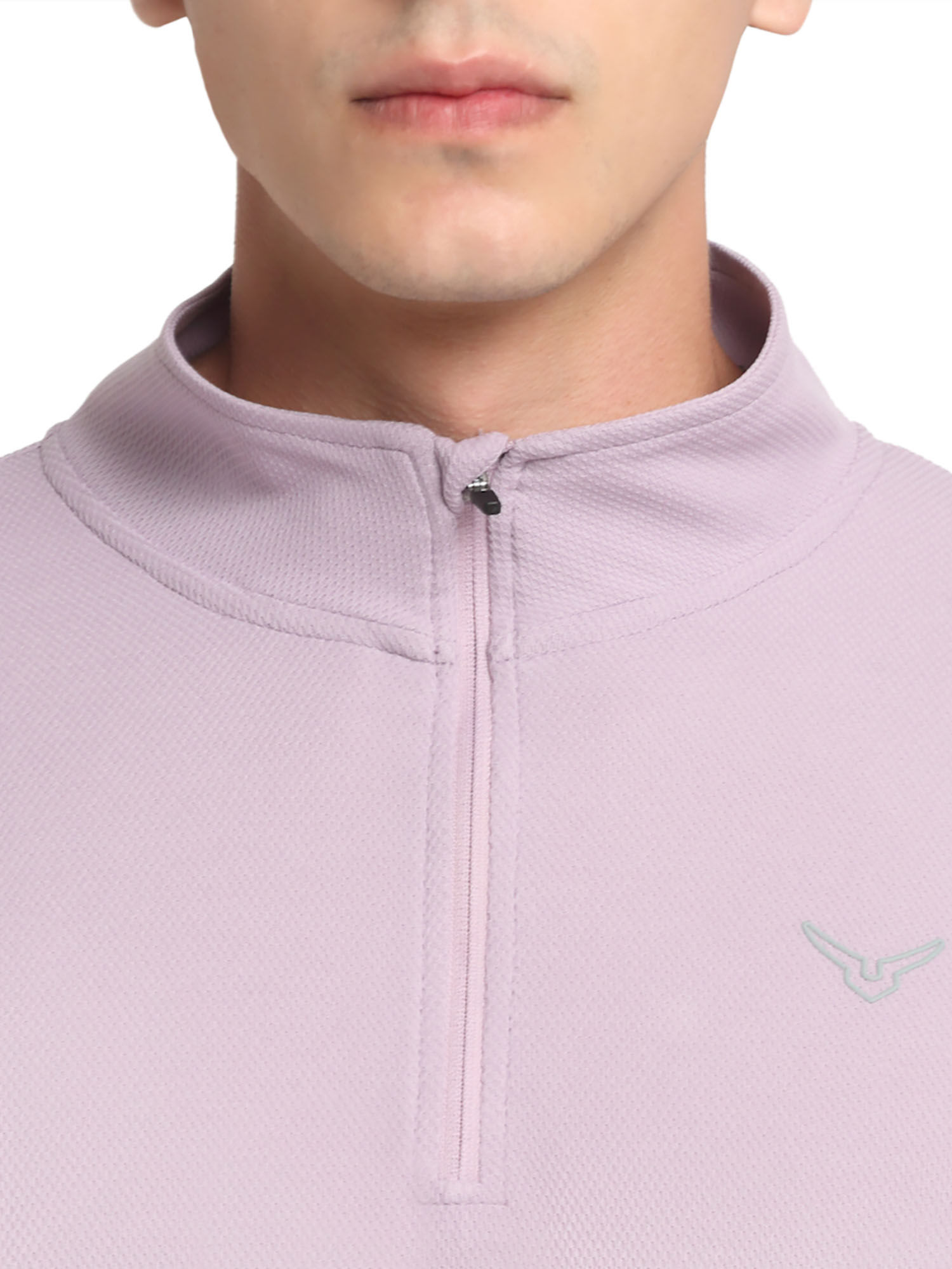 Buy INVINCIBLE Purple Mens Quarter Zip T-Shirt Online