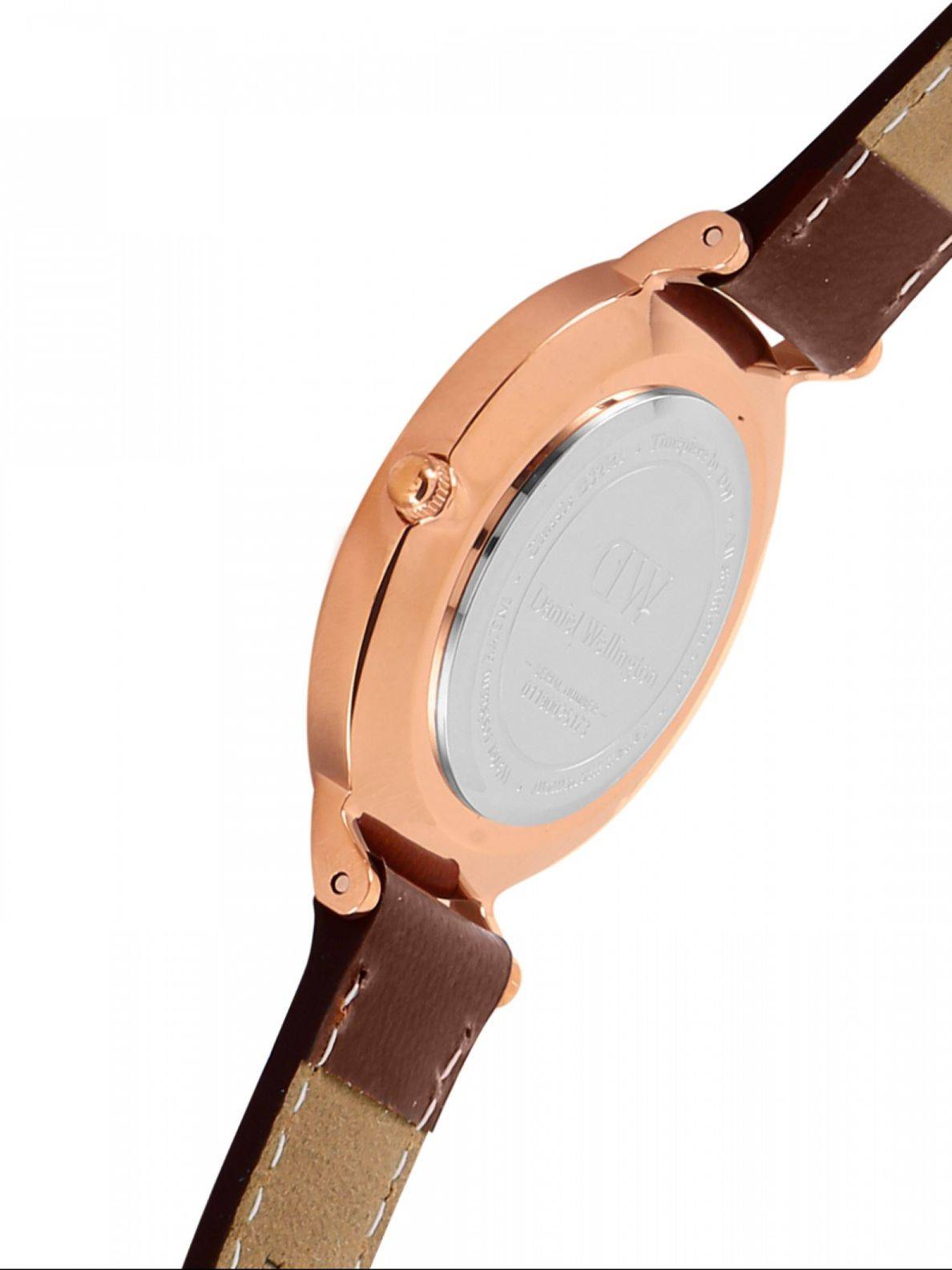 Daniel Wellington Petite St Mawes, Montre Marron/Or Rose Bracelet, 12 mm, Cuir, pour Femmes : Daniel Wellington