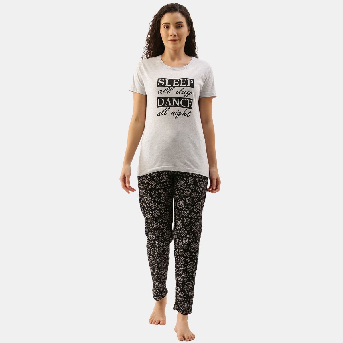 Grey pyjama set online womens