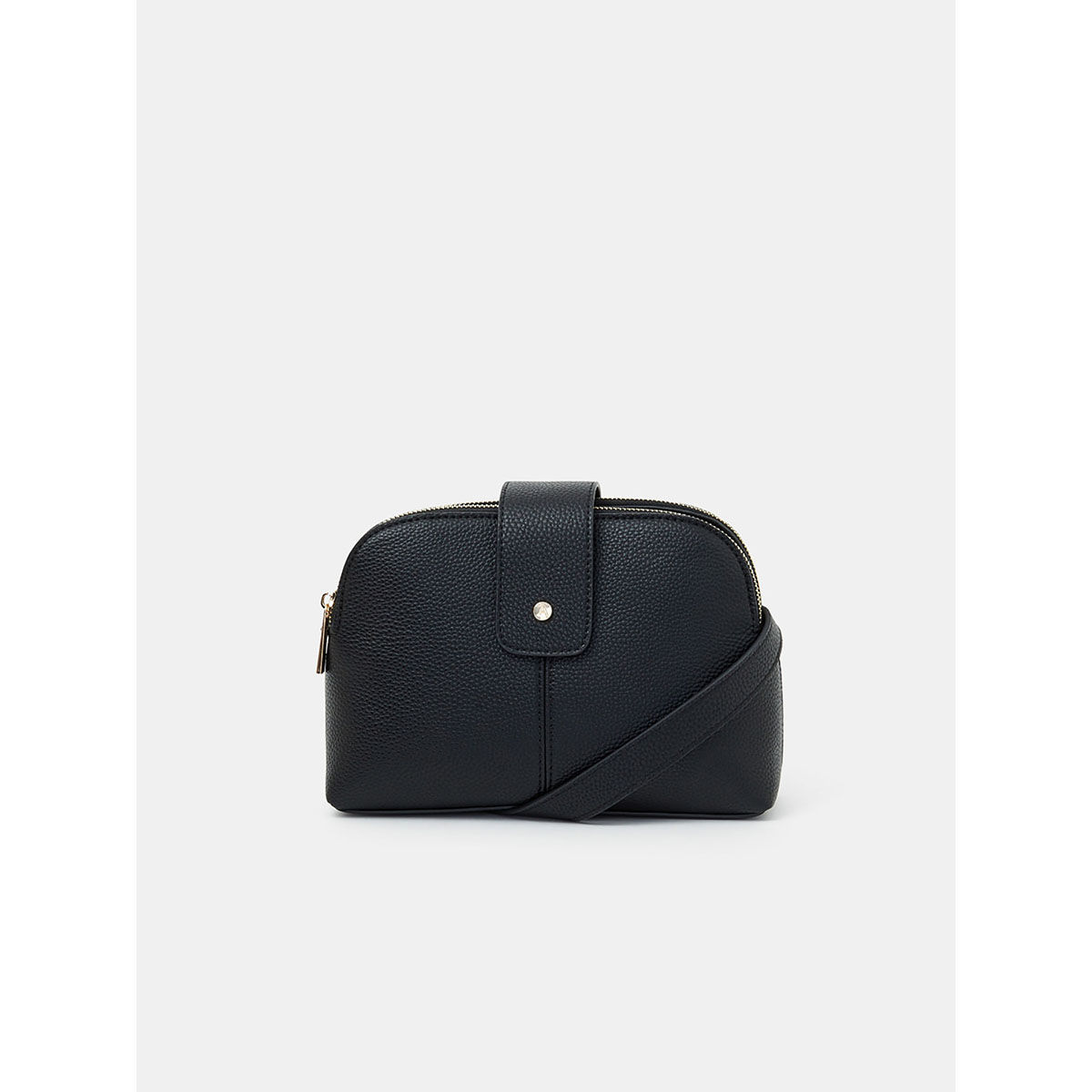 Buy Accessorize London Women Black Double-Zip Sling Bag Online