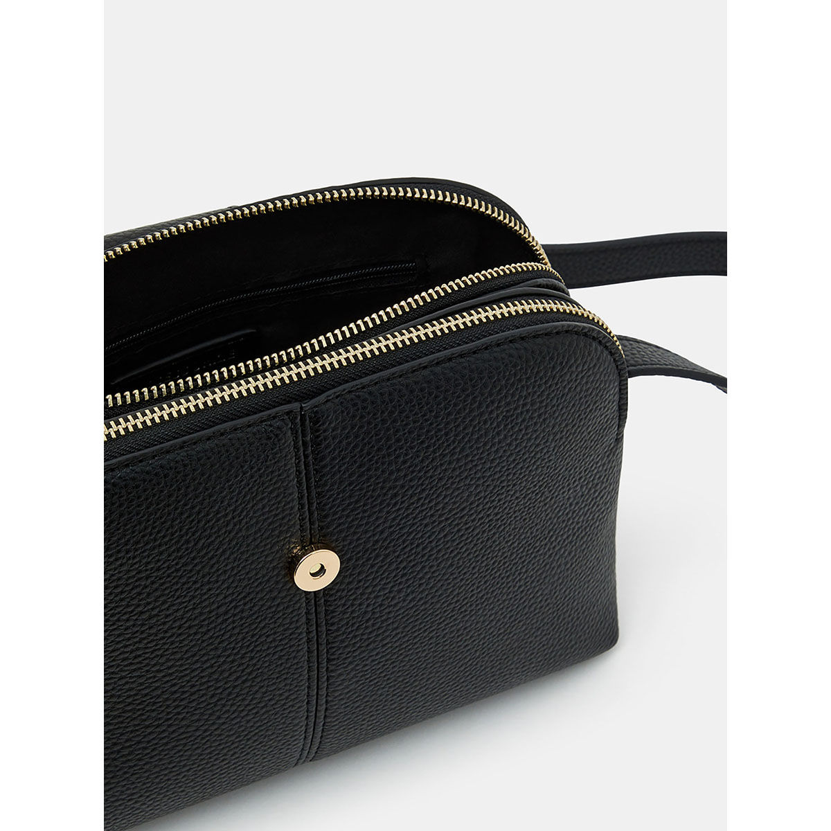 Buy Accessorize London Women Black Double-Zip Sling Bag Online