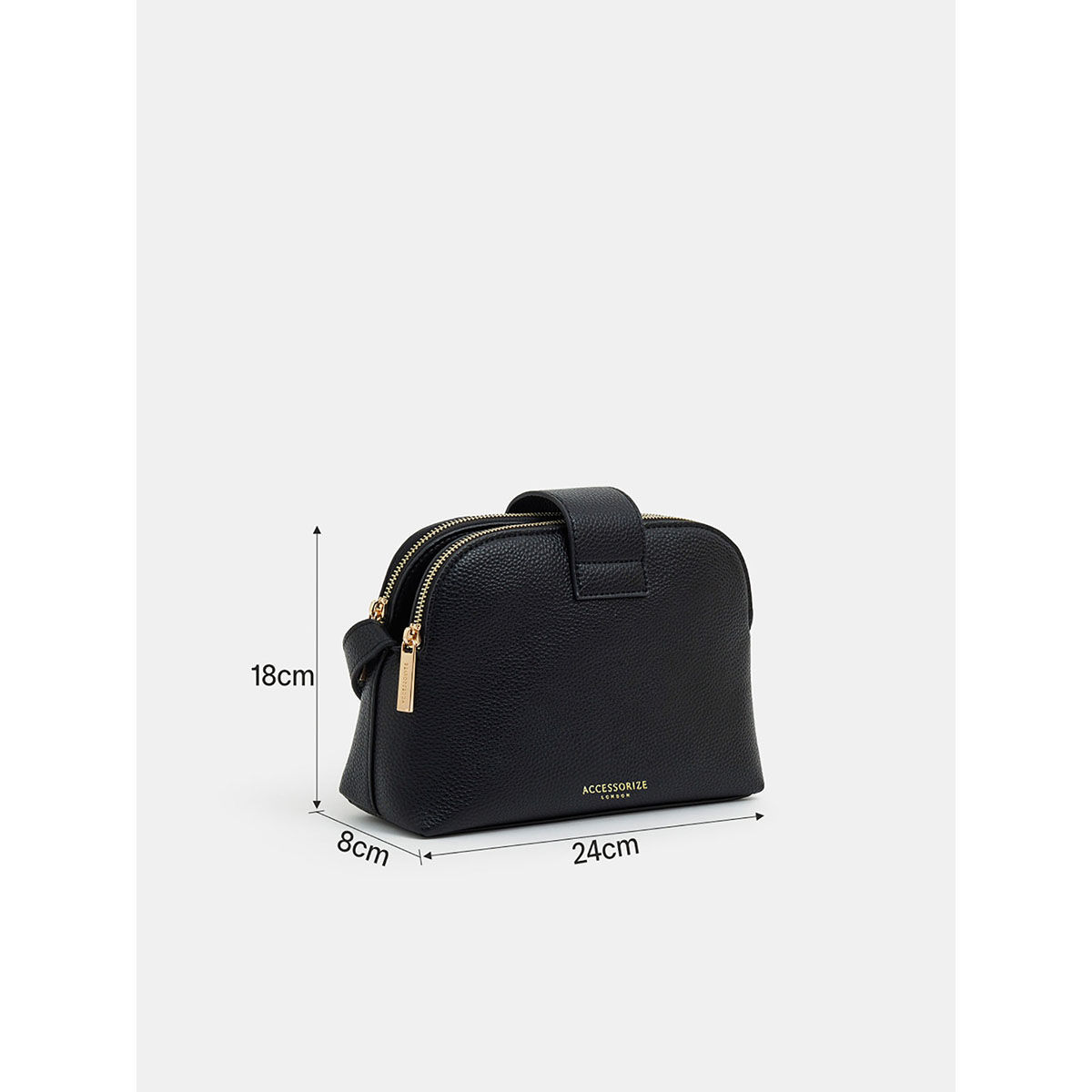 Buy Accessorize London Women Black Double-Zip Sling Bag Online