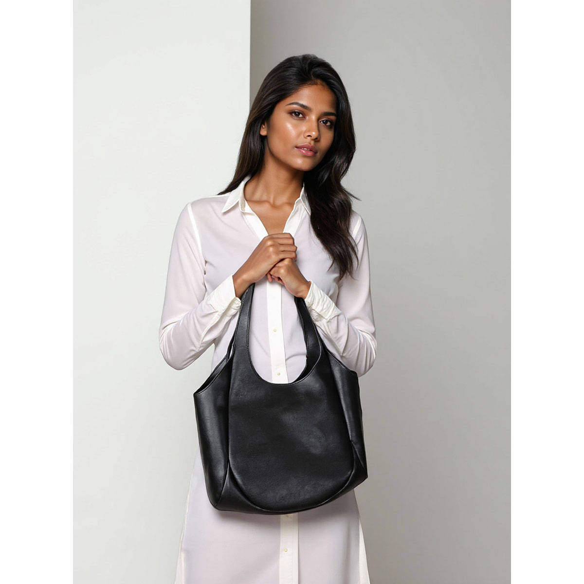 Toteteca Women Unlined Black Solid Shoulder Bag