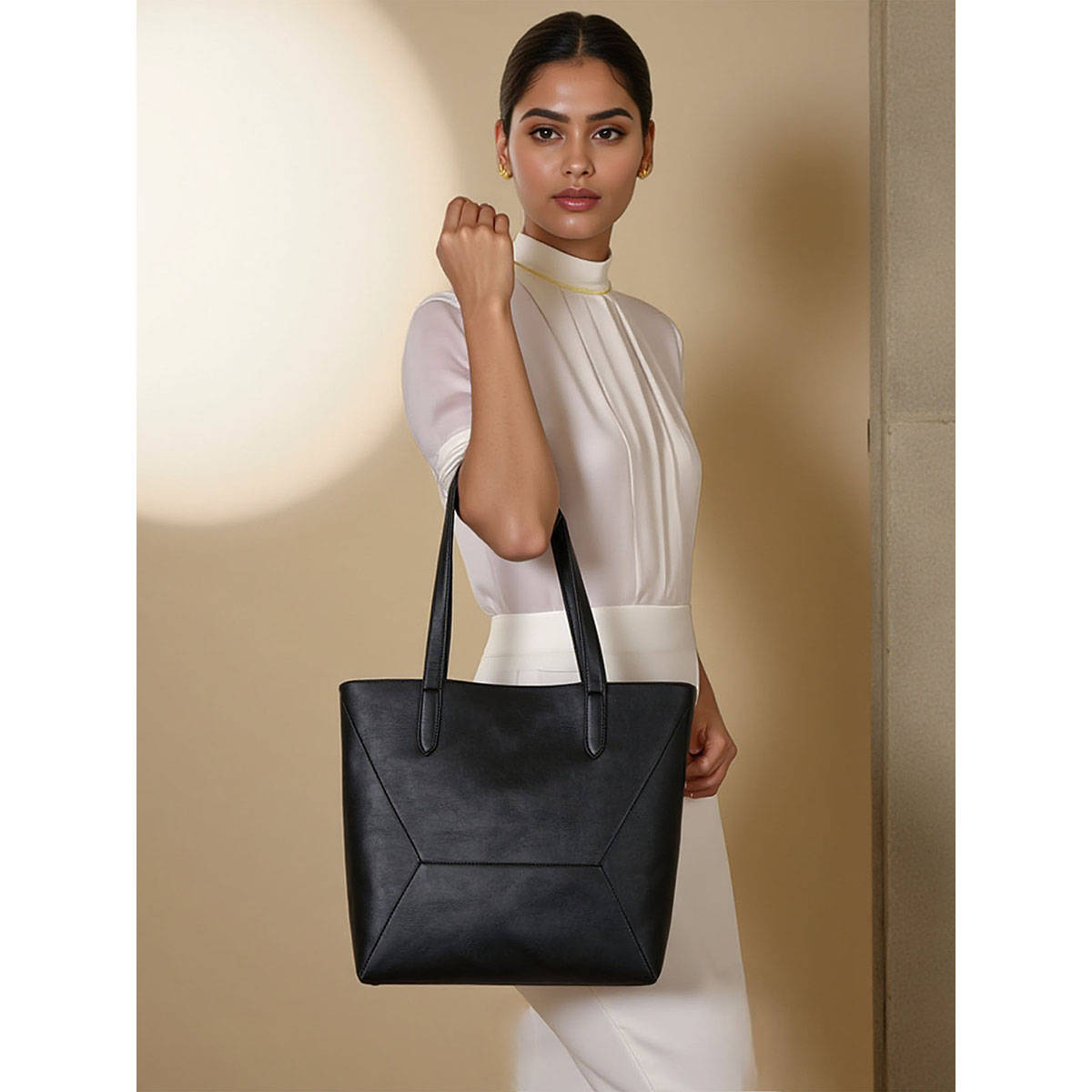 Toteteca Women Unlined Black Solid Tote Bag