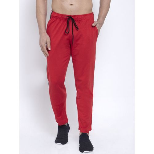 Buy NEUDIS Cotton Solid Regular Fit Joggers Track Pant Red & Dark Grey  (Pack of 2) Online