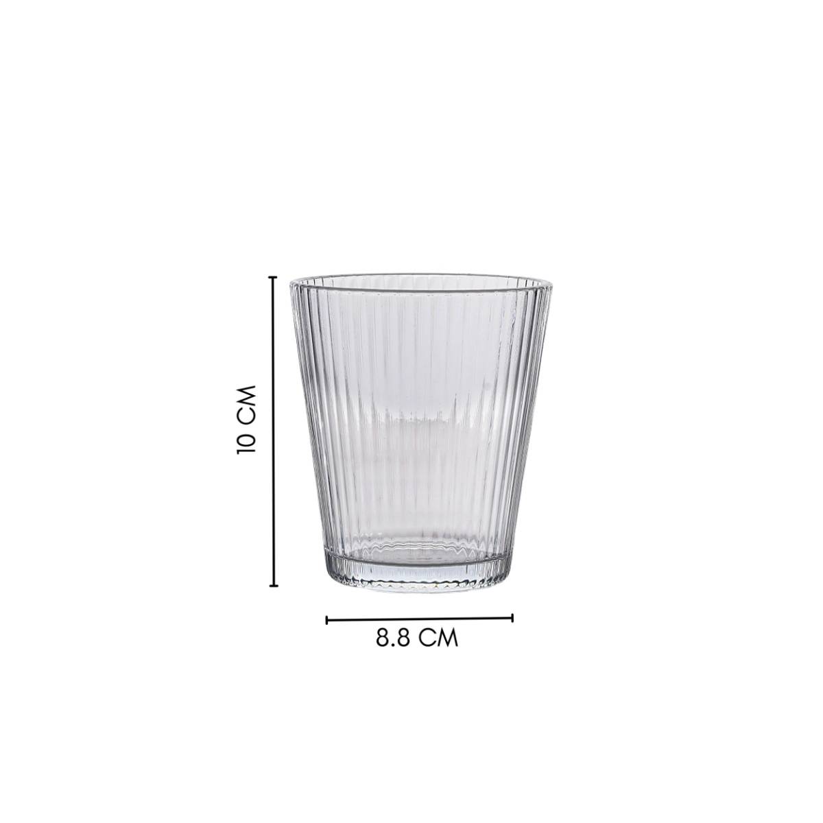 Buy Nestasia Set Of 6 260ml Transparent Fluted Glass Tumblers Online