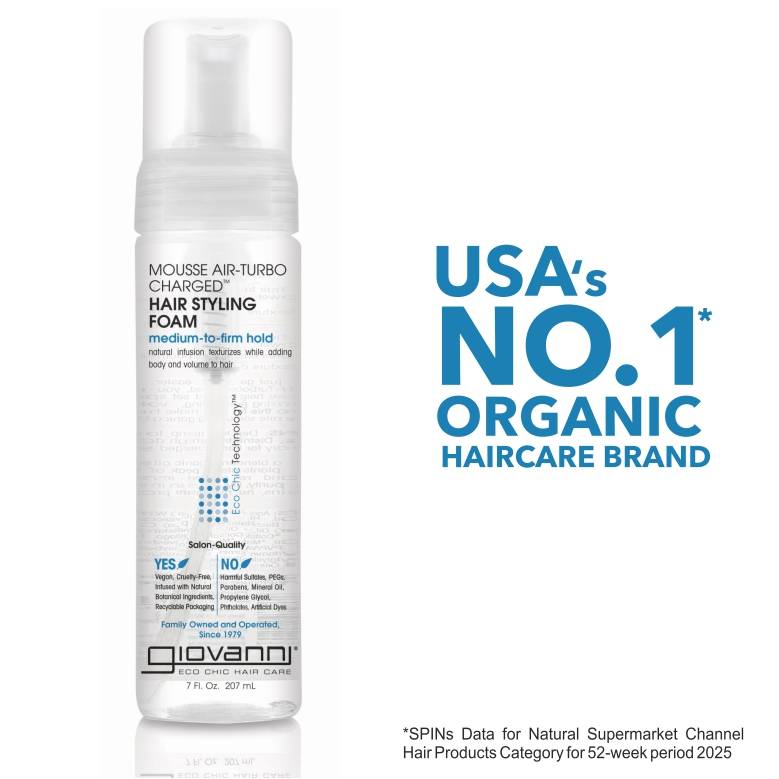 Giovanni Organic Natural Mousse Hair Styling Spray Foam