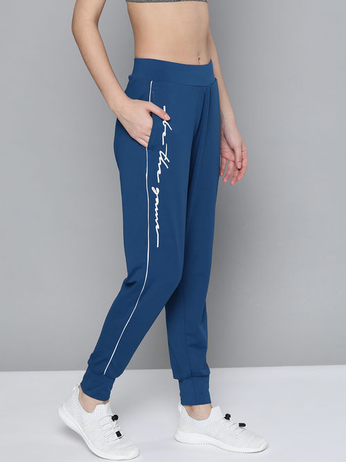 Buy Alcis Women Teal Blue Slim Fit Solid Joggers (XXL) Online