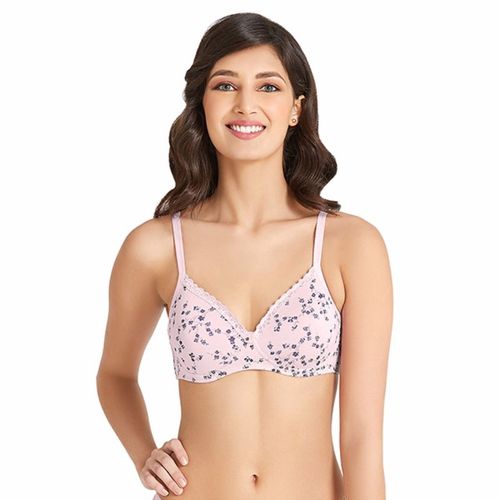 Buy Amante Cotton Casuals Padded Non-Wired T-Shirt Bra - Pink (34B) Online