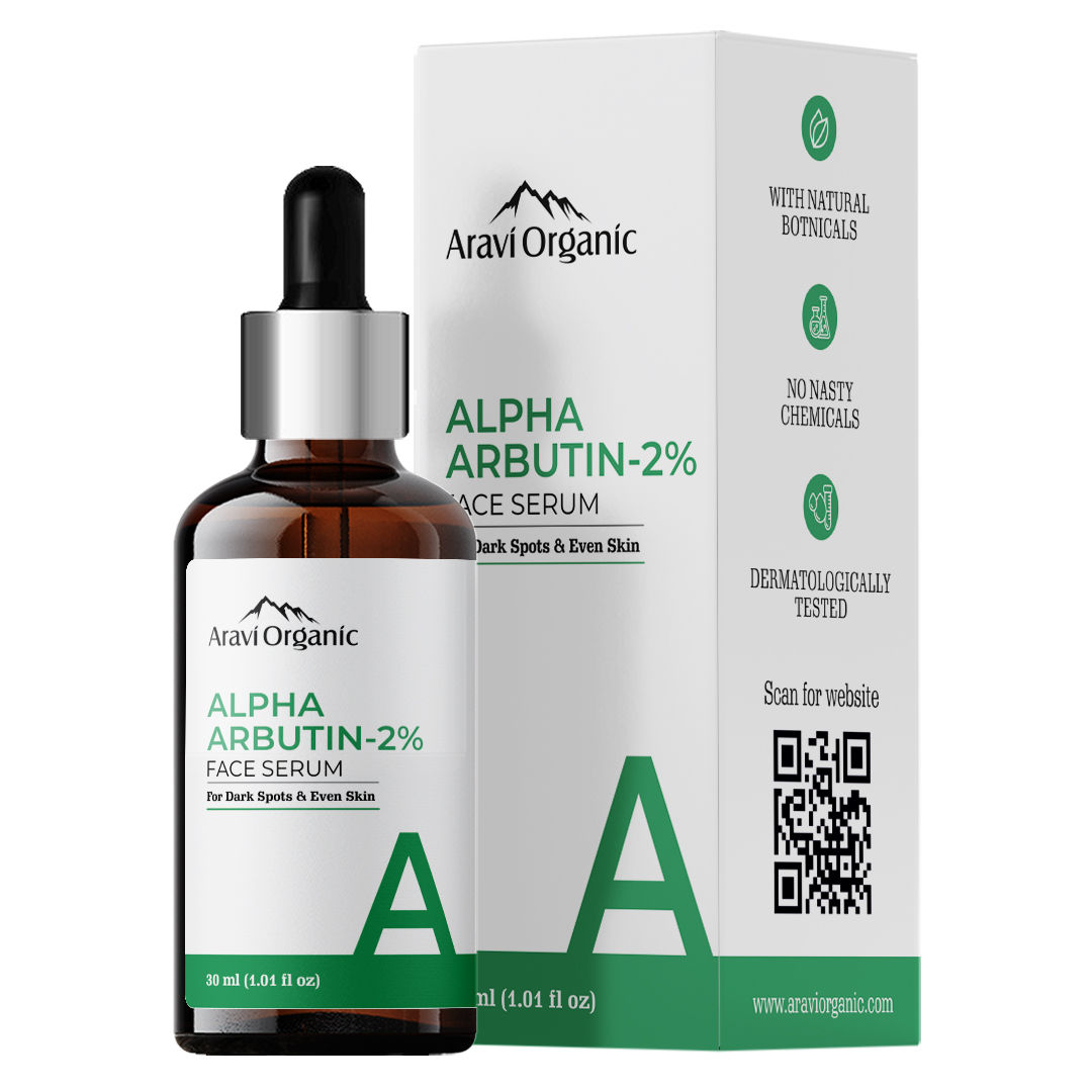 Aravi Organic 2% Alpha Arbutin Face Serum for Pigmentation Dark Spots