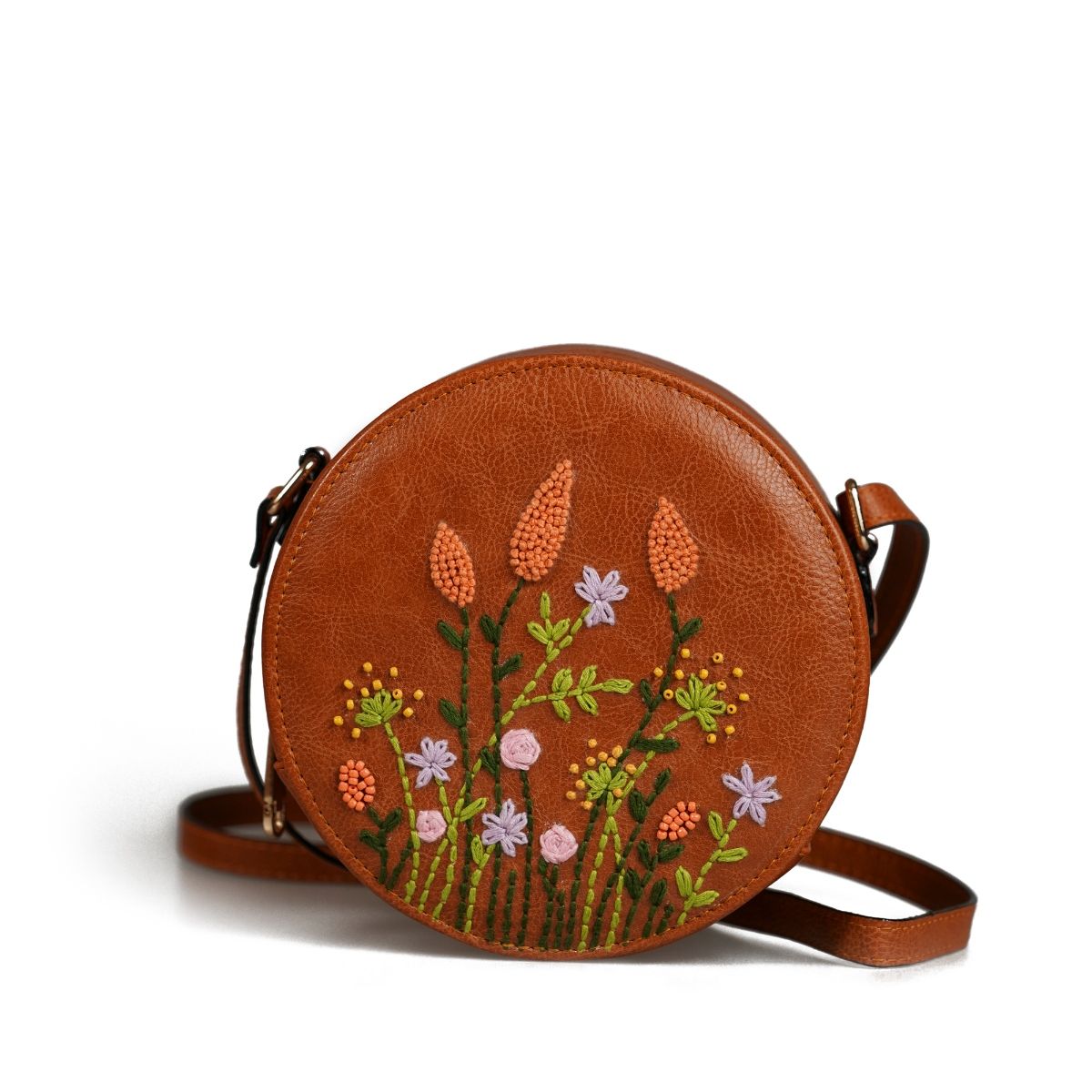 Miri Tan Hand Embroidered Peach Cornfield Sling Bag: Buy Miri Tan