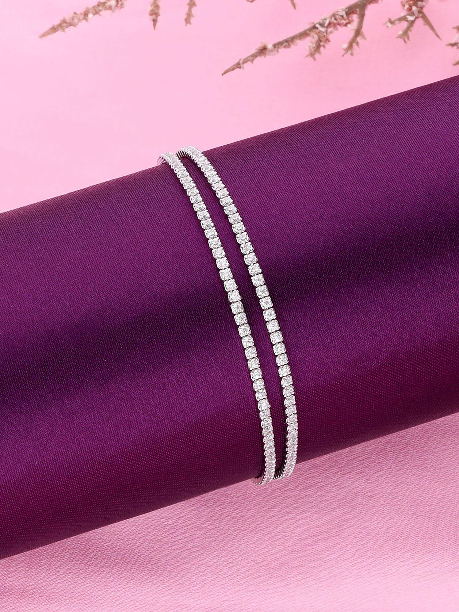 Kai Jewel 925 Sterling Silver Stone Slider Tennis Bracelet