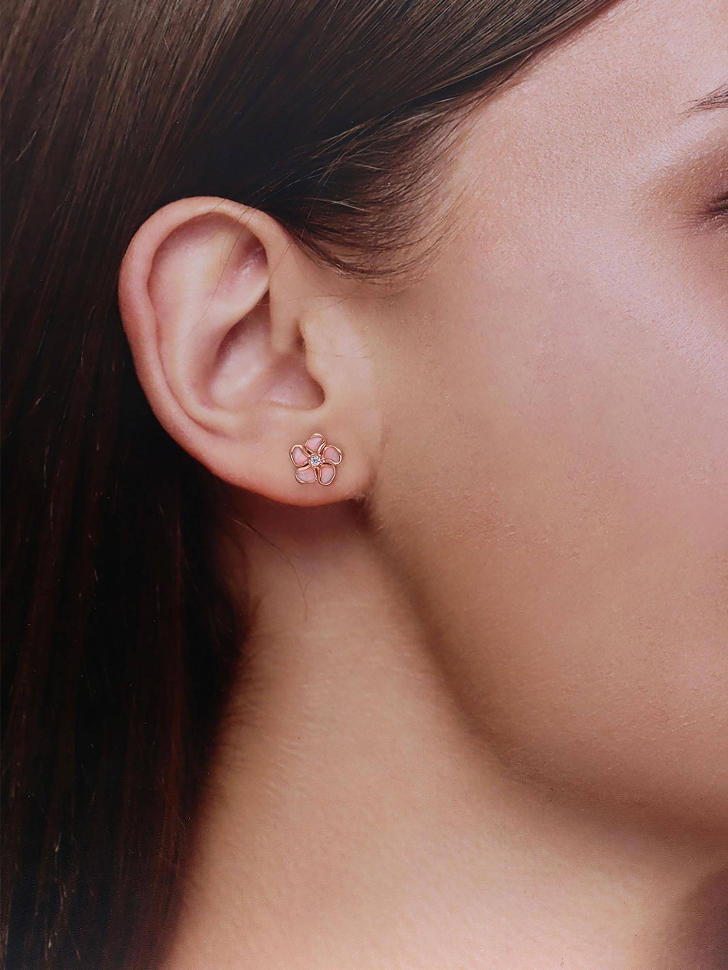 Kai Jewel 925 Silver Rose Gold Plated Dainty Flower Stud Earring