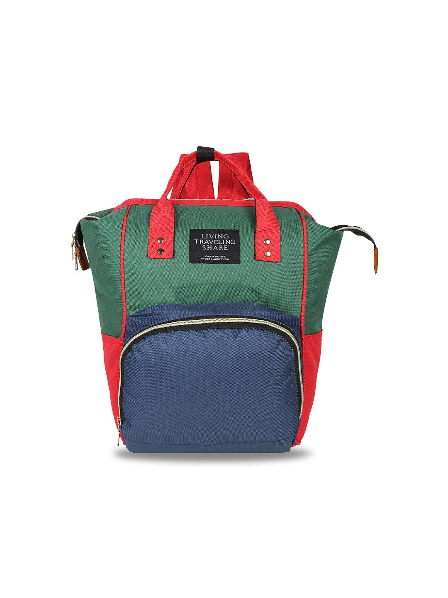 Chinmay Kids Baby Diaper Backpack for New Born Baby Stylish Polyester Organizer Red-Green